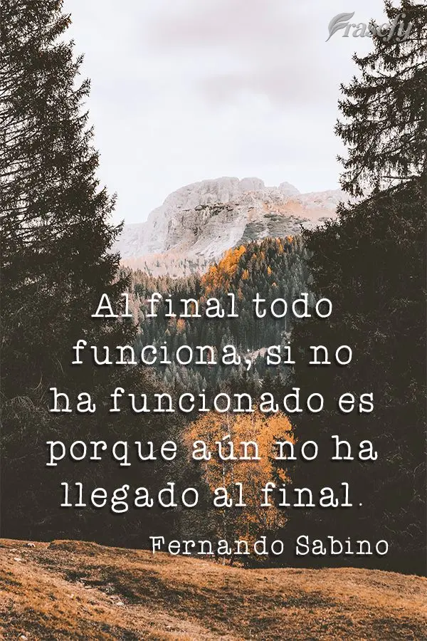Al final todo funciona; si no ha funcionado es porque aún no ha llegado al final. Fernando Sabino