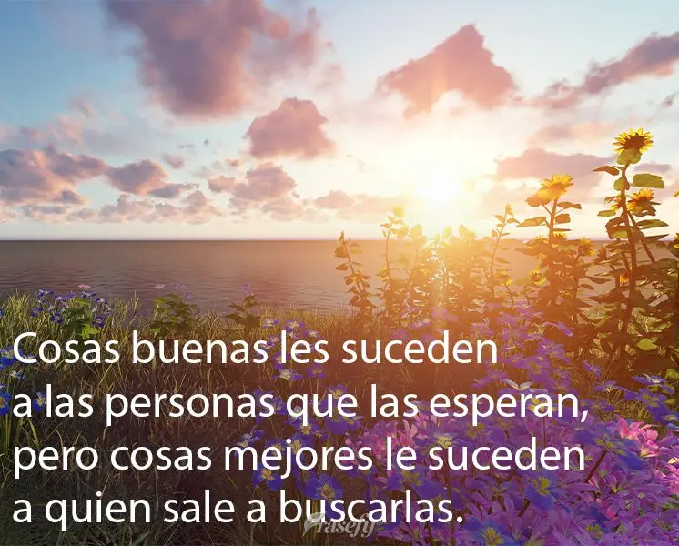 Cosas buenas les suceden a las personas que las esperan, pero cosas mejores le suceden a quien sale a buscarlas.