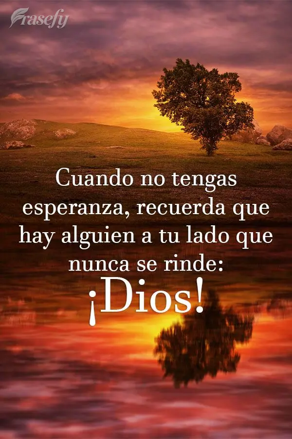 Cuando no tengas esperanza, recuerda que hay alguien a tu lado que nunca se rinde: ¡Dios!