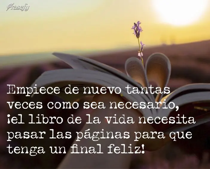Empiece de nuevo tantas veces como sea necesario, ¡el libro de la vida necesita pasar las páginas para que tenga un final feliz!
