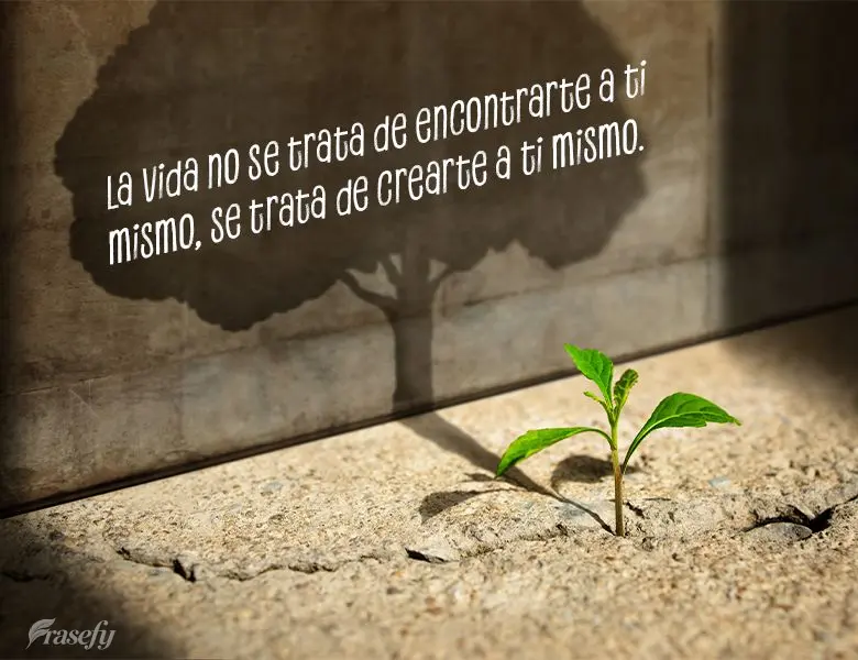 La vida no se trata de encontrarte a ti mismo, se trata de crearte a ti mismo.