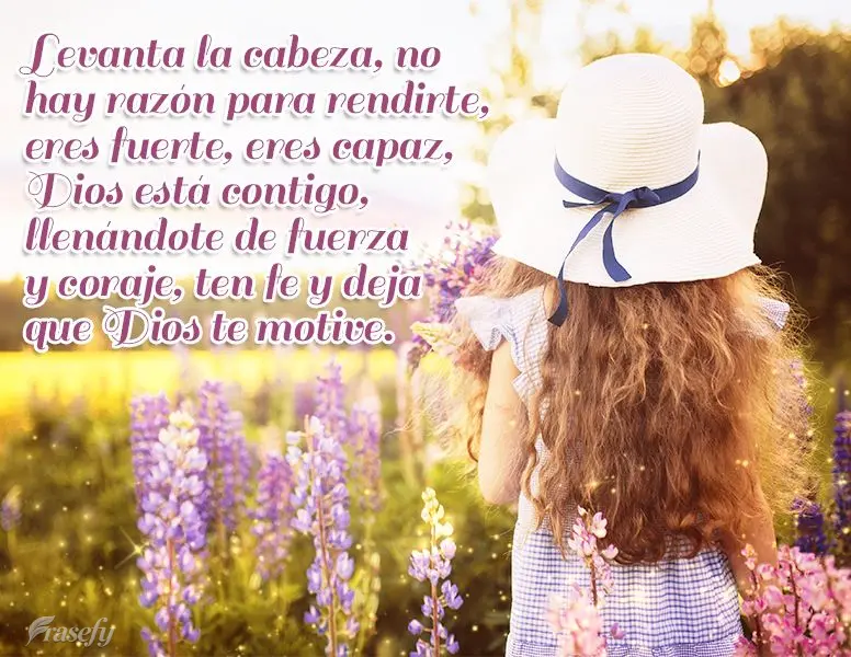 Levanta la cabeza, no hay razón para rendirte, eres fuerte, eres capaz, Dios está contigo, llenándote de fuerza y ​​coraje, ten fe y deja que Dios...