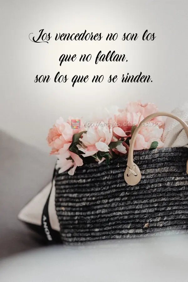 Los vencedores no son los que no fallan, son los que no se rinden.
