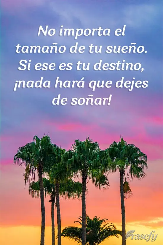 No importa el tamaño de tu sueño. Si ese es tu destino, ¡nada hará que dejes de soñar!