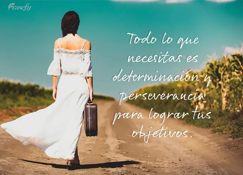 Todo lo que necesitas es determinación y perseverancia para lograr tus objetivos.