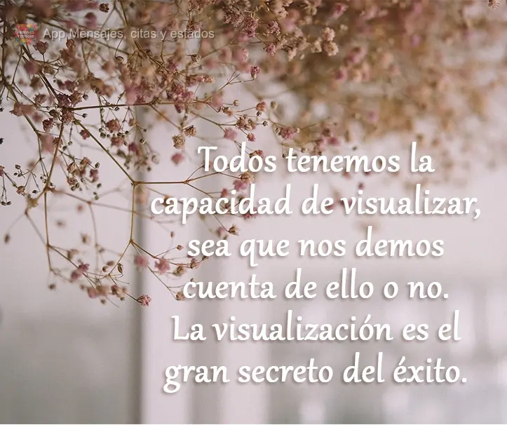 Todos tenemos la capacidad de visualizar, sea que nos demos cuenta de ello o no. La visualización es el gran secreto del éxito.