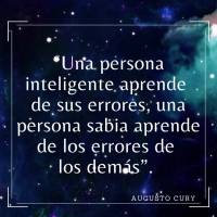 “Una persona inteligente aprende de sus errores, una persona sabia aprende de los errores de los demás”. Augusto Cury