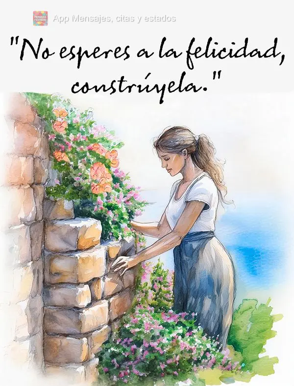 "No esperes a la felicidad, constrúyela."
