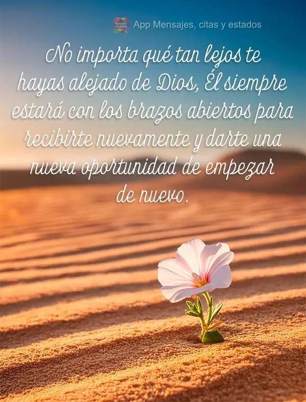 No importa qué tan lejos te hayas alejado de Dios, Él siempre estará con los brazos abiertos para recibirte nuevamente y darte una nueva oportunidad d...