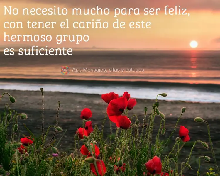 No necesito mucho para ser feliz, con tener el cariño de este hermoso grupo es suficiente