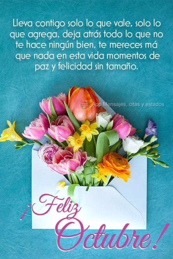 Lleva contigo solo lo que vale, solo lo que agrega, deja atrás todo lo que no te hace ningún bien, te mereces más que nada en esta vida momentos de pa...