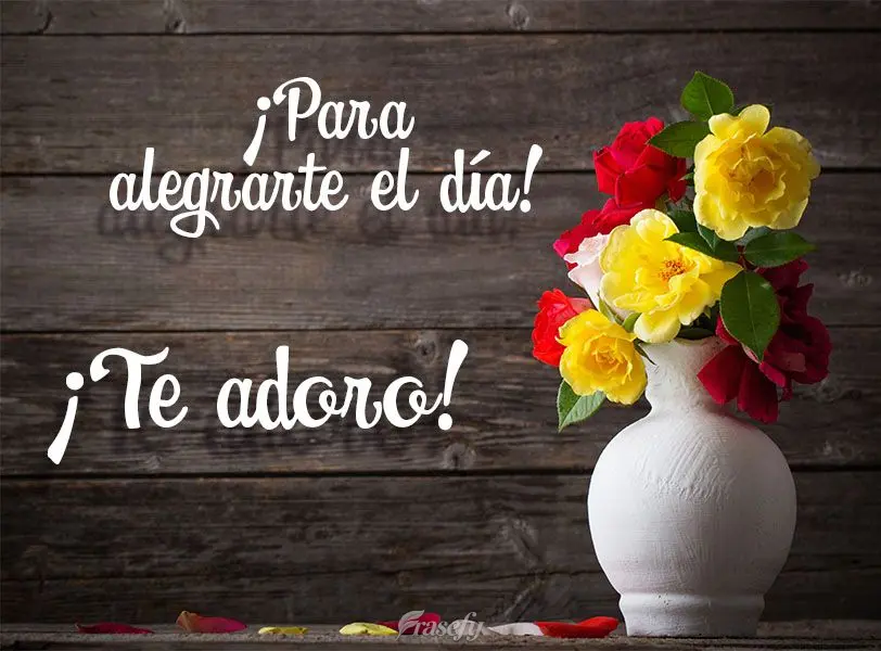 ¡Para alegrarte el día! ¡Te adoro!