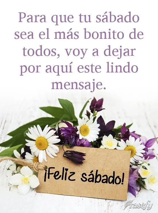 Para que tu sábado sea el más bonito de todos, voy a dejar por aquí este lindo mensaje. ¡Feliz sábado!