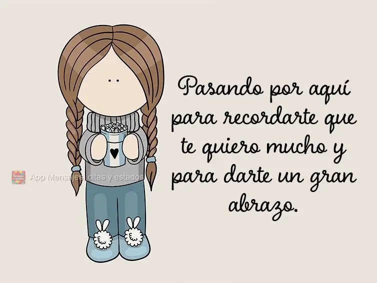 Pasando por aquí para recordarte que te quiero mucho y para darte un gran abrazo