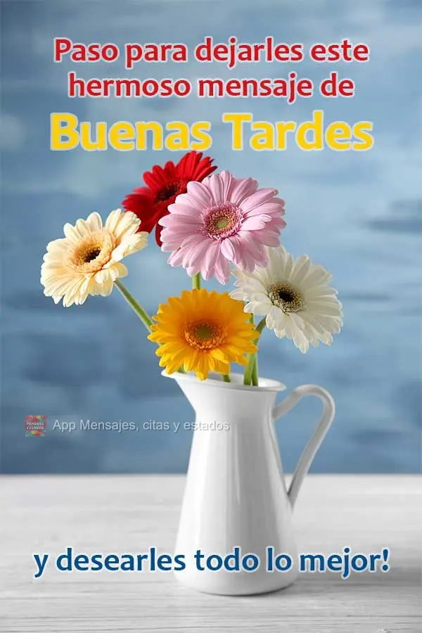Paso para dejarles este hermoso mensaje de buenas tardes y desearles todo lo mejor!