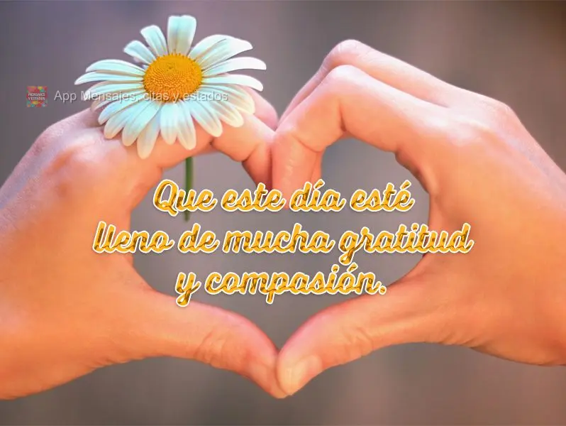 Que este día esté lleno de mucha gratitud y compasión.