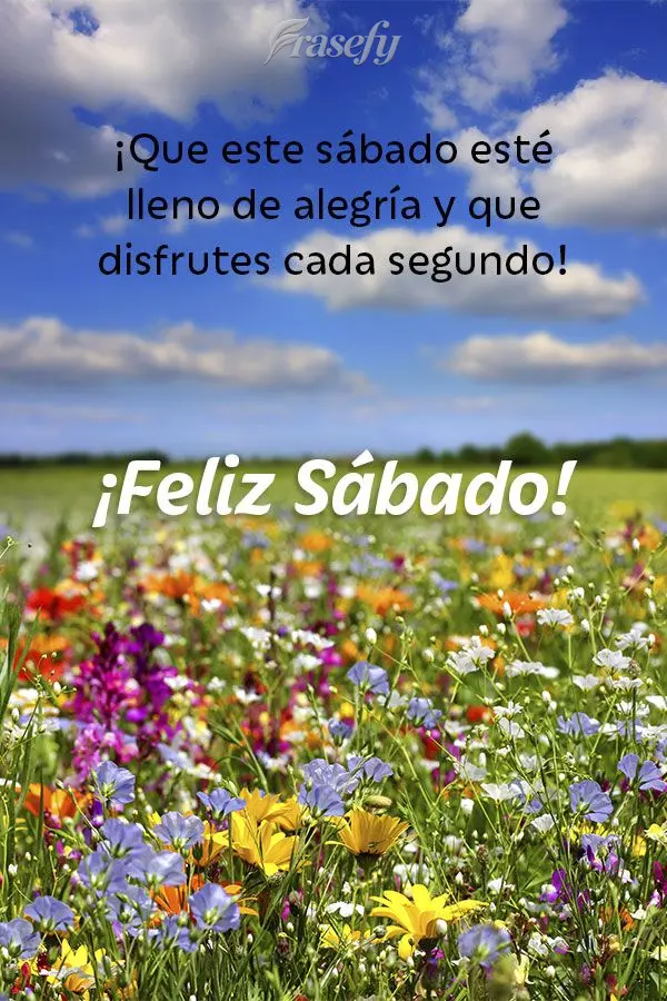 ¡Que este sábado esté lleno de alegría y que disfrutes cada segundo! ¡Feliz Sábado!