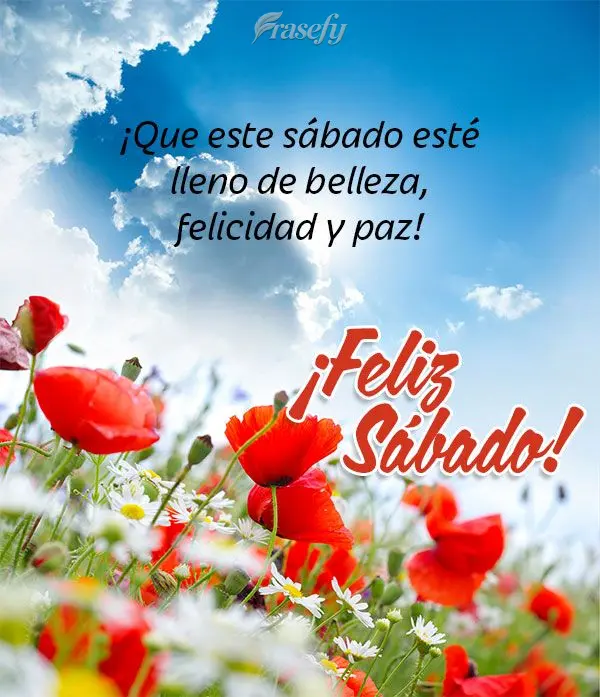 ¡Que este sábado esté lleno de belleza, felicidad y paz! ¡Feliz Sábado!