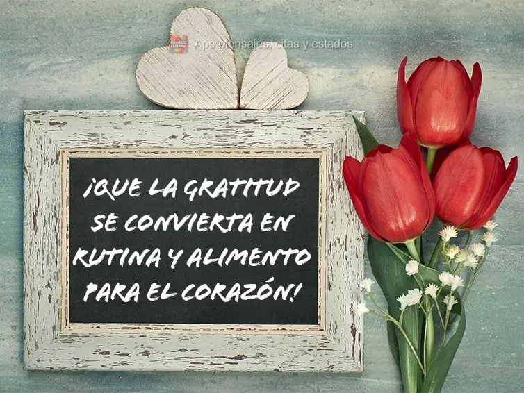 ¡Que la gratitud se convierta en rutina y alimento para el corazón!