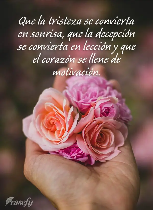 Que la tristeza se convierta en sonrisa, que la decepción se convierta en lección y que el corazón se llene de motivación.