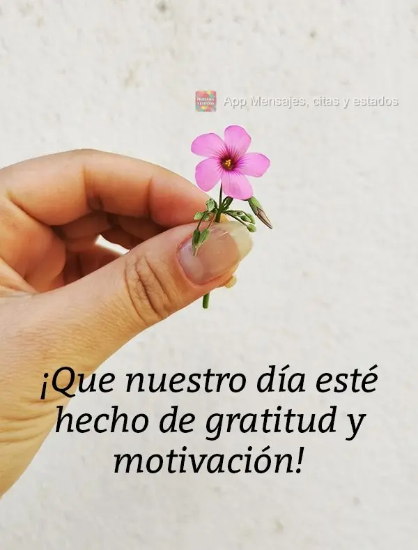¡Que nuestro día esté hecho de gratitud y motivación!