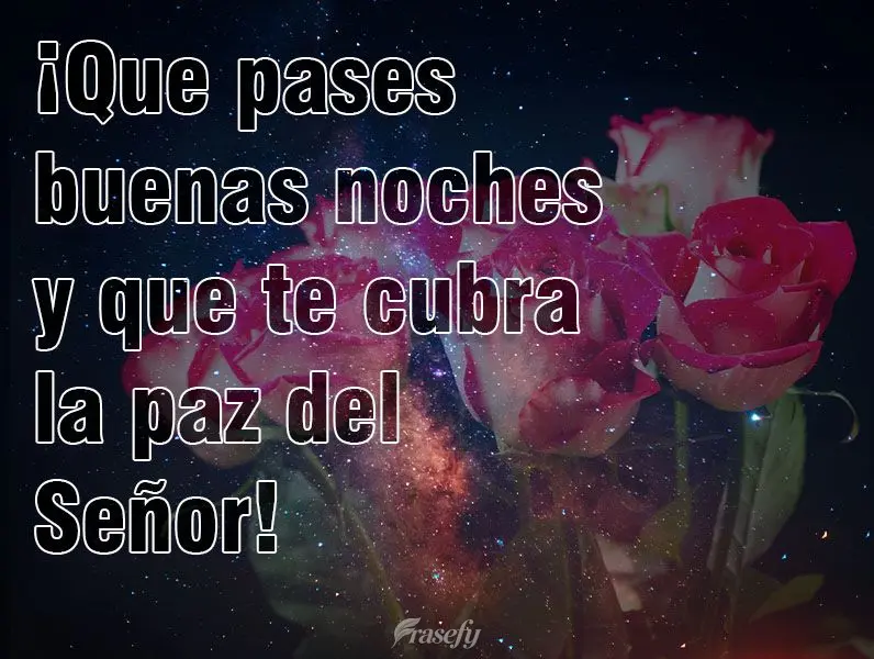 ¡Que pases buenas noches y que te cubra la paz del Señor!