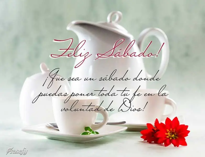 ¡Que sea un sábado donde puedas poner toda tu fe en la voluntad de Dios! Feliz Sábado!