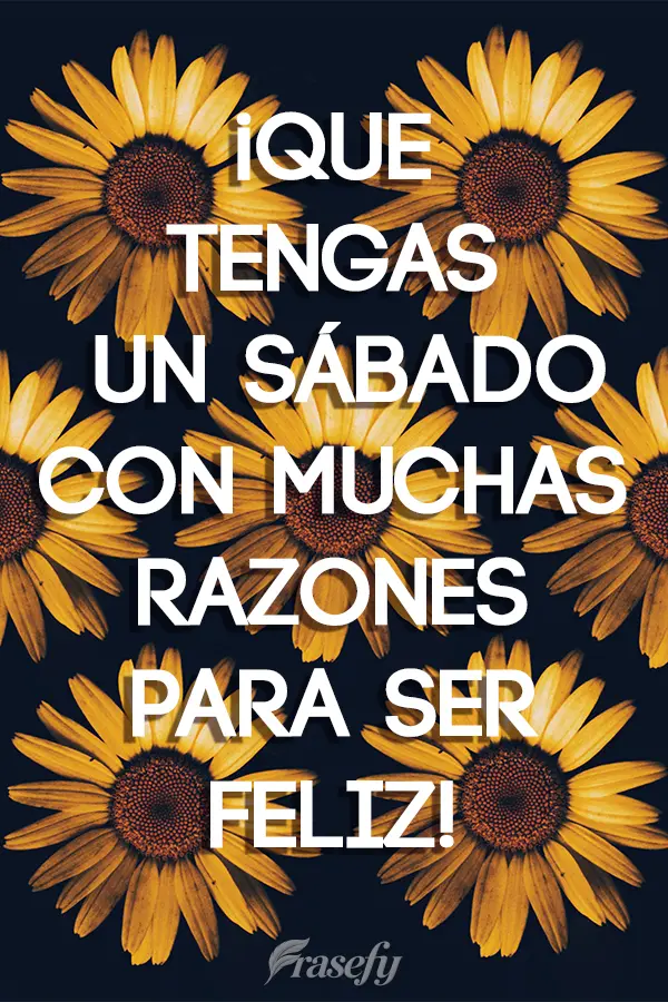 ¡Que tengas un sábado con muchas razones para ser feliz!
