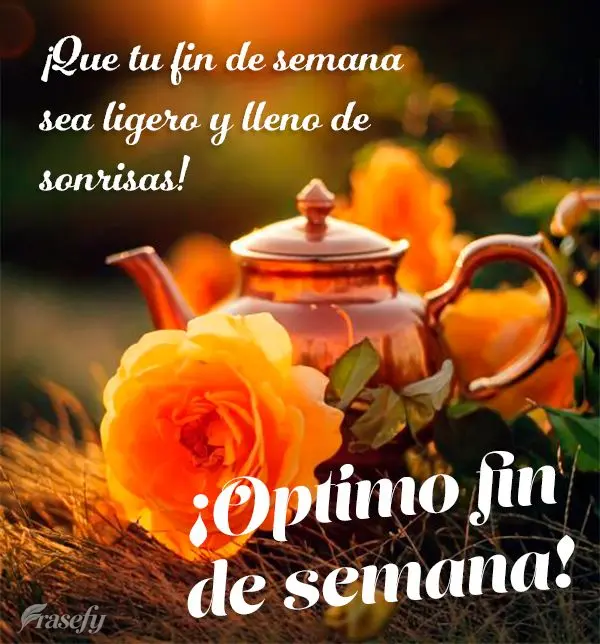 ¡Que tu fin de semana sea ligero y lleno de sonrisas! ¡Optimo fin de semana!