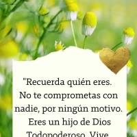 "Recuerda quién eres. No te comprometas con nadie, por ningún motivo. Eres un hijo de Dios Todopoderoso. Vive esa verdad".  Lysa TerKeurst