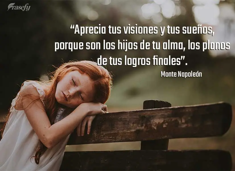 “Aprecia tus visiones y tus sueños, porque son los hijos de tu alma, los planos de tus logros finales”. monte napoleón