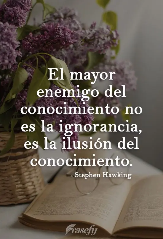 El mayor enemigo del conocimiento no es la ignorancia, es la ilusión del conocimiento. Stephen Hawking