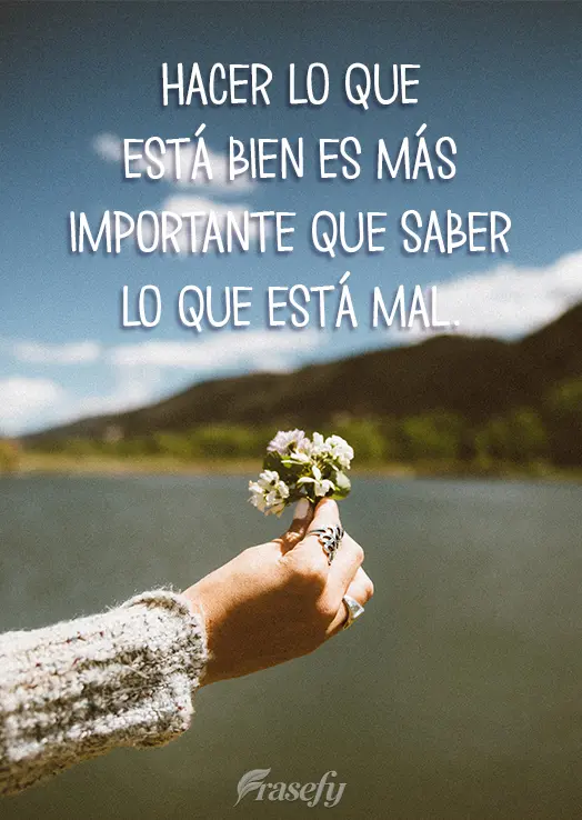 Hacer lo que está bien es más importante que saber lo que está mal.