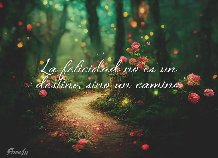 La felicidad no es un destino, sino un camino.