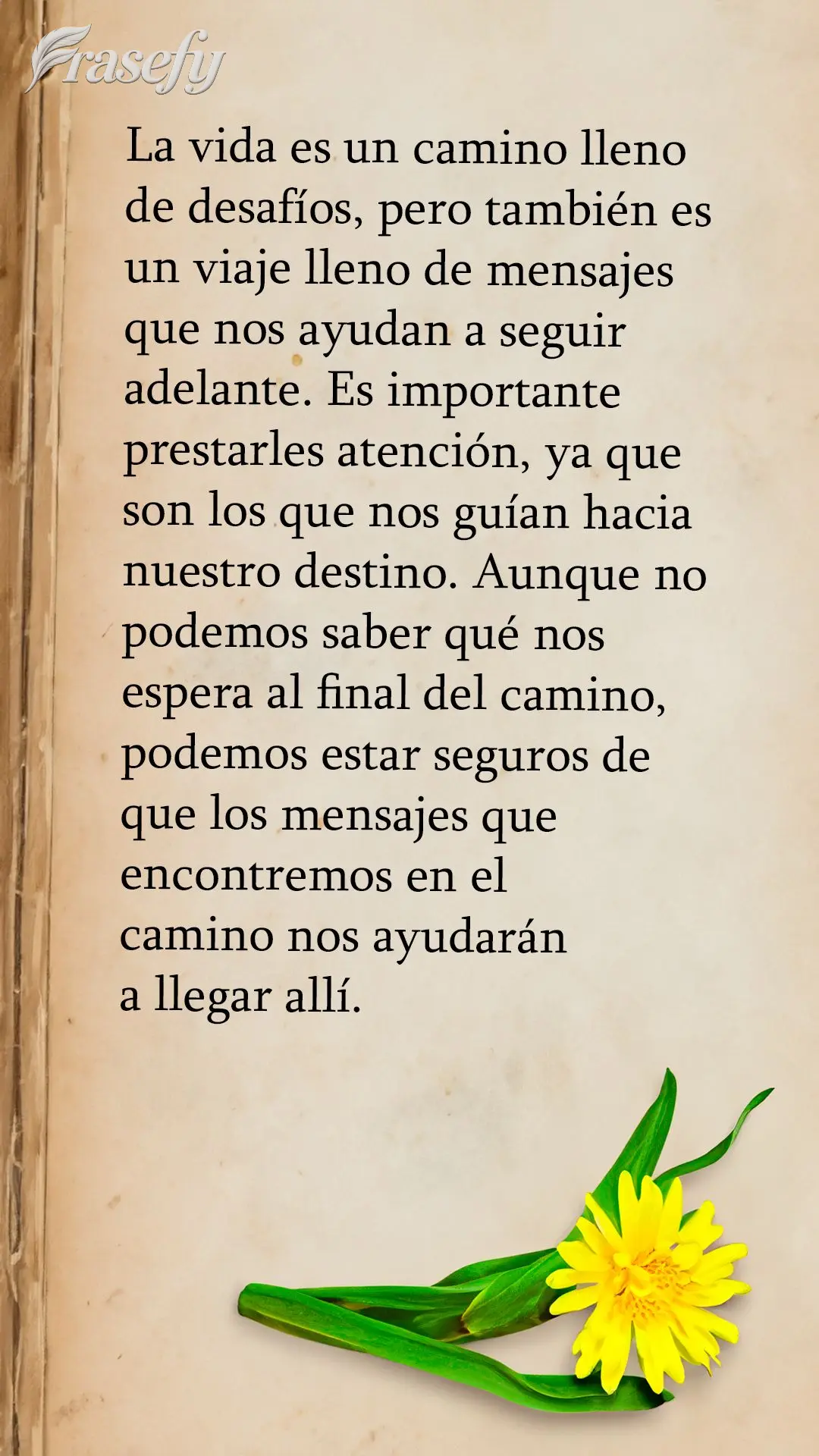 La vida es un camino lleno de desafíos, pero también es un viaje lleno de mensajes que nos ayudan a seguir adelante. Es importante prestarles atención...