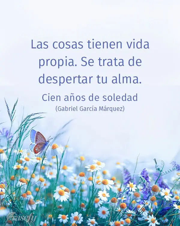Las cosas tienen vida propia. Se trata de despertar tu alma. Cien años de soledad (Gabriel García Márquez)