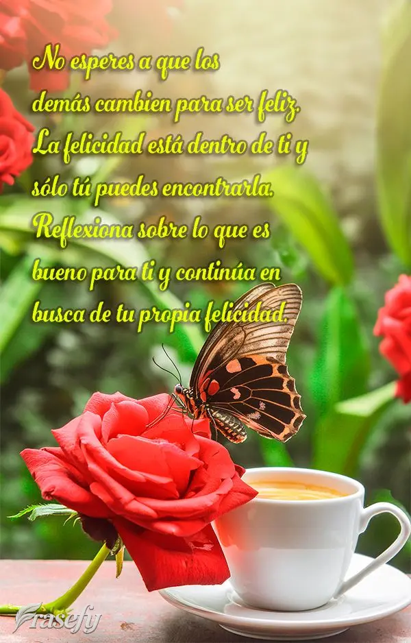 No esperes a que los demás cambien para ser feliz. La felicidad está dentro de ti y sólo tú puedes encontrarla. Reflexiona sobre lo que es bueno para...