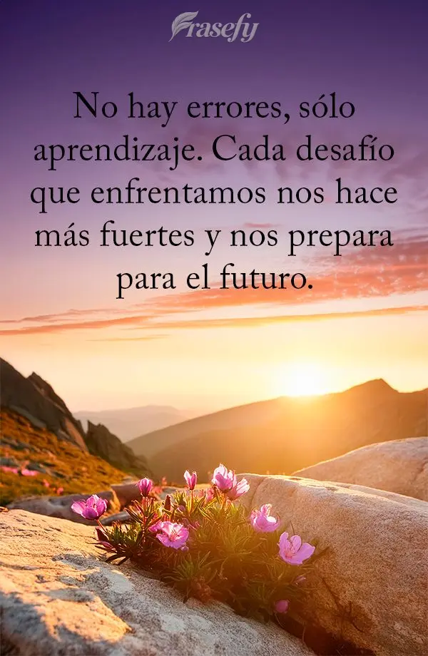 No hay errores, sólo aprendizaje. Cada desafío que enfrentamos nos hace más fuertes y nos prepara para el futuro.