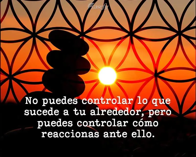 No puedes controlar lo que sucede a tu alrededor, pero puedes controlar cómo reaccionas ante ello.