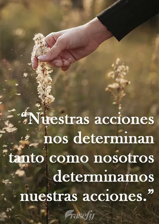 "Nuestras acciones nos determinan tanto como nosotros determinamos nuestras acciones". Autor desconocido