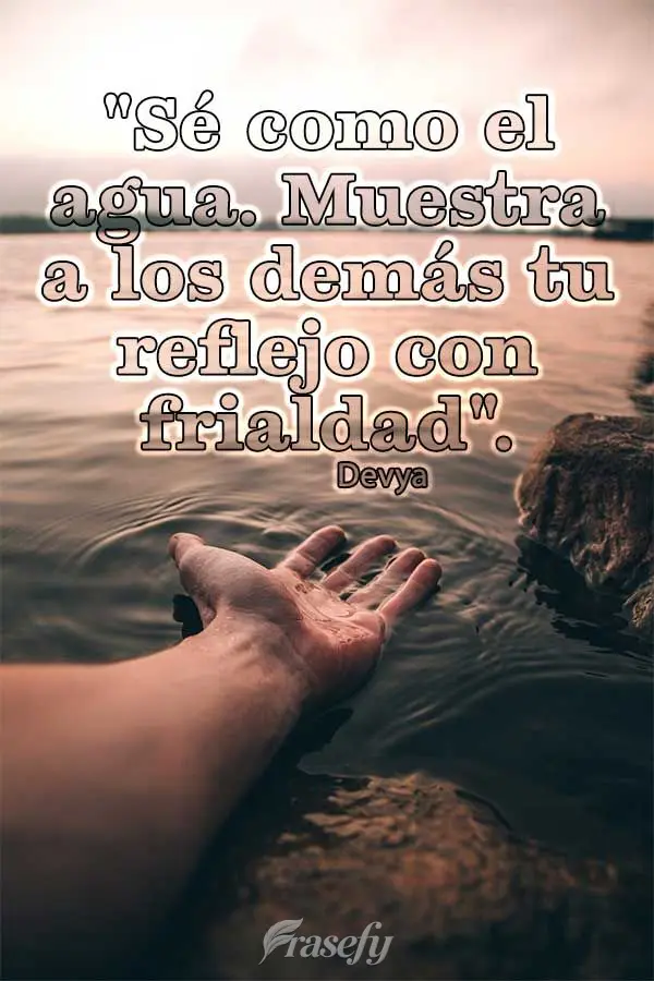 "Sé como el agua. Muestra a los demás tu reflejo con frialdad". Devya