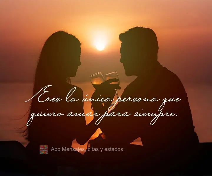 Eres la única persona que quiero amar para siempre.