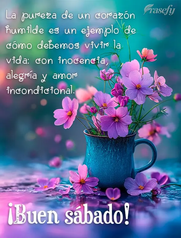 La pureza de un corazón humilde es un ejemplo de cómo debemos vivir la vida: con inocencia, alegría y amor incondicional. ¡Buen sábado!
