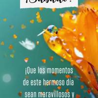 ¡Que los momentos de este hermoso día sean maravillosos y que recuerdes cada bendición con gratitud! ¡Sábado!