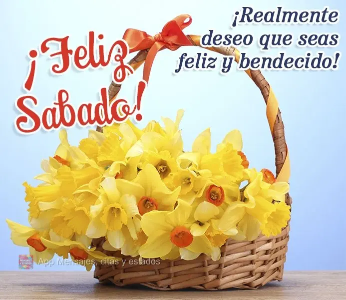 ¡Realmente deseo que seas feliz y bendecido! ¡Feliz Sabado!