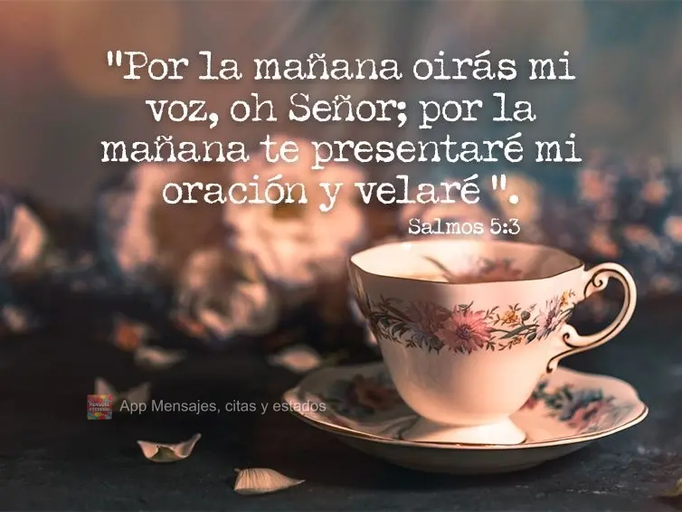 * “Por la mañana oirás mi voz, oh Señor; por la mañana te presentaré mi oración y velaré ”. Salmos 5:3