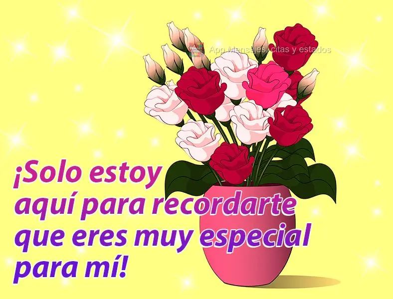 ¡Solo estoy aquí para recordarte que eres muy especial para mí!