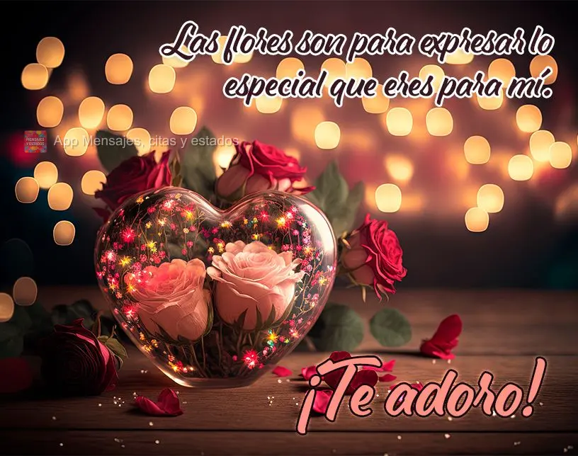 Las flores son para expresar lo especial que eres para mí. ¡Te adoro!
