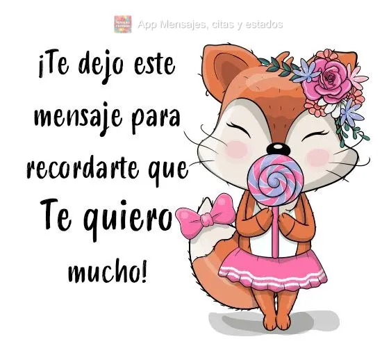 ¡Te dejo este mensaje para recordarte que te quiero mucho!