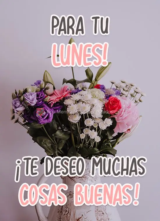 ¡Te deseo muchas cosas buenas para tu lunes!